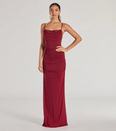 Julane Cowl Neck Ruched Column Dress