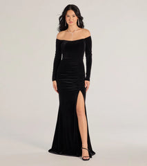 Sonya Off-The-Shoulder Velvet Mermaid Dress