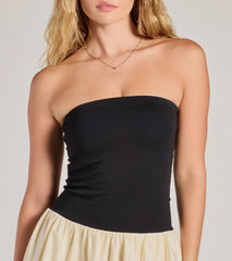 On-Trend Vibe Strapless Drop Waist Skater Dress