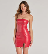 Raise The Heat Faux Leather Mini Tube Dress