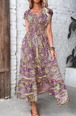 Floral V Neck Dress
