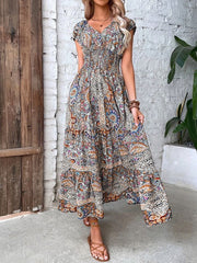 Floral V Neck Dress