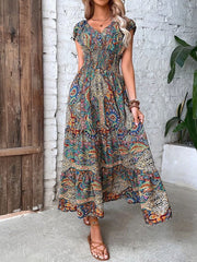 Floral V Neck Dress
