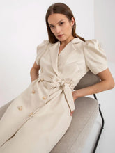 Tie Waist Short Sleeve Blazer Dress