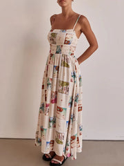 Smocked Square Neck Cami Dress