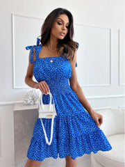 Polka Dot Square Neck Mini Cami Dress