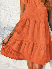 Textured Tied Single Shoulder Mini Dress