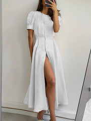 Button Down Short Sleeve Dress