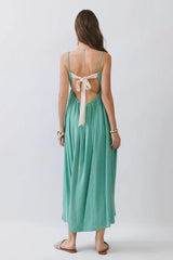 Low Back Tie Midi Dress