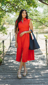 Girl Go Zipper Midi Dress