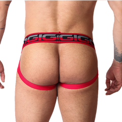 Dog Red Jockstrap vista posterior de Gigo Underwear