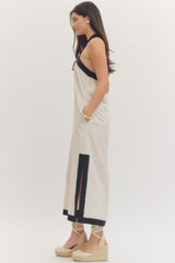 Halter Neckline Linen Dress