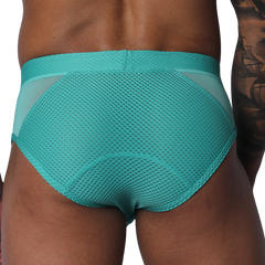 Evocative Aqua Brief vista posterior de Gigo Underwear