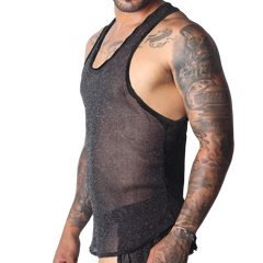 Flash Black Tank vista frontal de Gigo Underwear