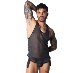 Flash Black Tank en modelo de Gigo Underwear