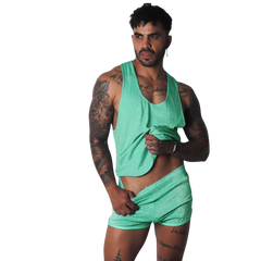 Flash Green Tank en modelo de Gigo Underwear