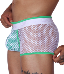 Net Green Trunk vista frontal de Gigo Underwear