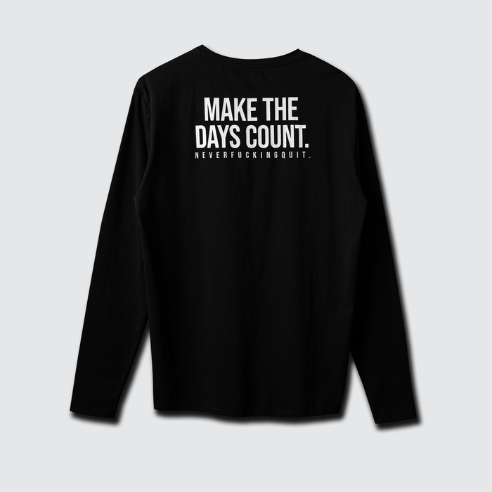 Performance Tee LS - Make the Days Count Black/White