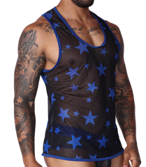 Star Blue Tank vista frontal de Gigo Underwear