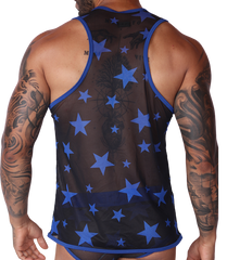 Star Blue Tank vista posterior de Gigo Underwear