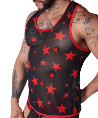Star Red Tank vista frontal de Gigo Underwear