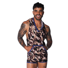 Trend Blue Hoody Tshirt en modelo de Gigo Underwear