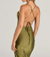 Millie Lace-Up Column Formal Dress