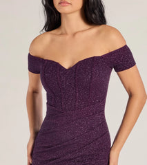 Mimi Off The Shoulder Glitter Mermaid Corset Dress