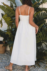 Stripe Square Neck Cami Dress with Pockets