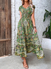 Floral V Neck Dress