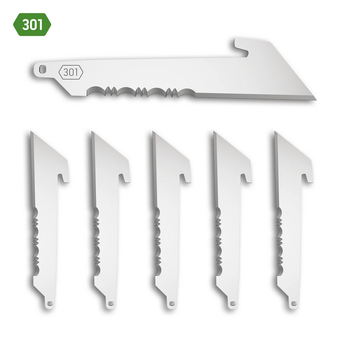 3 UTILITY W/ SERRATIONS BLADE PACK (Black, 6 Blades) | OE-RRUS30-6C