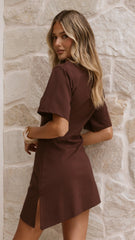 Skylah Mini Dress - Chocolate