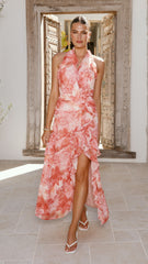Davina Maxi Dress - Coral