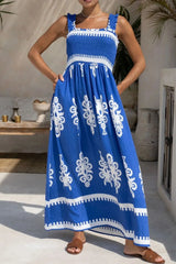 Printed Square Neck Cami Dress