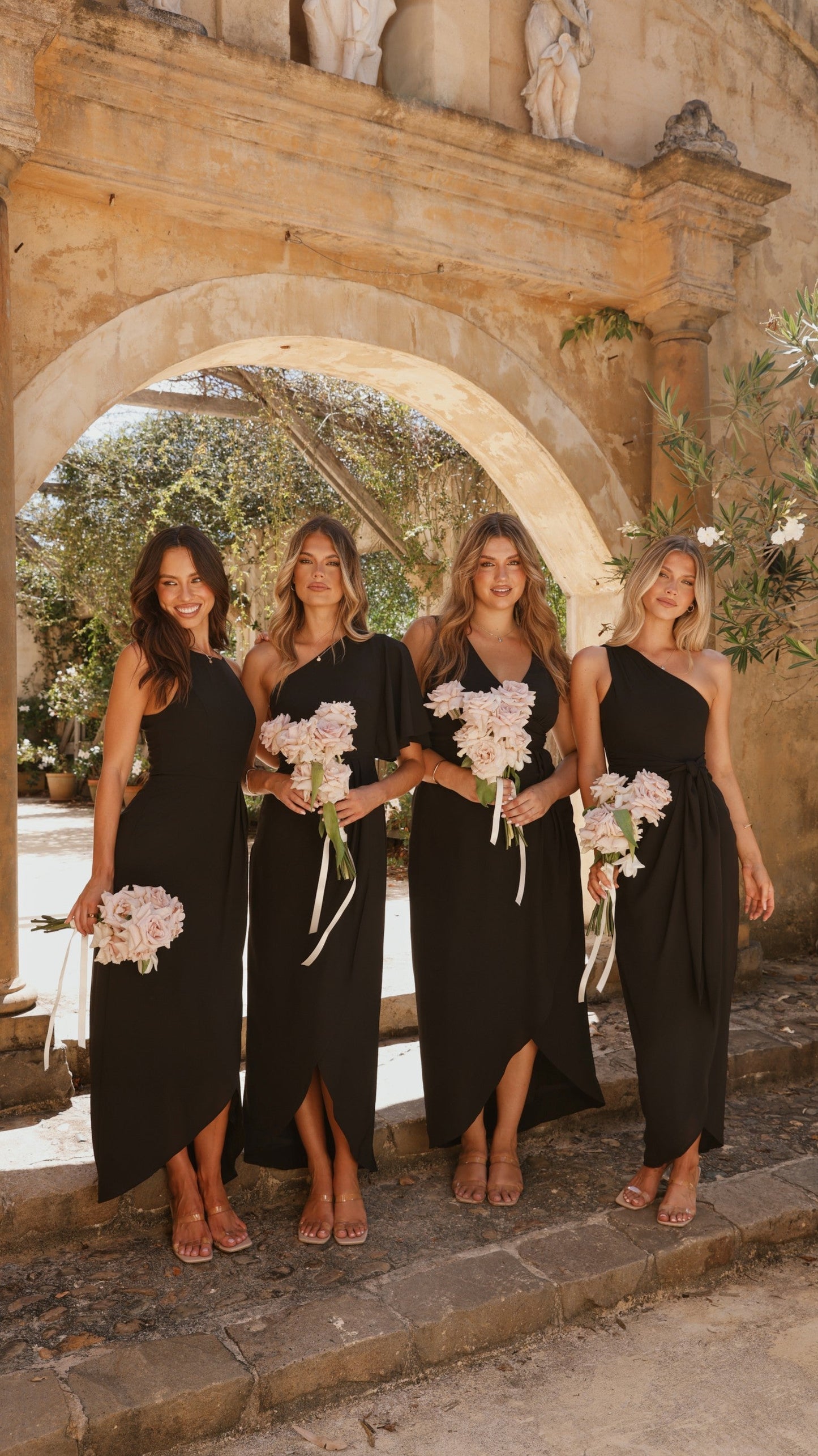 Clara One Shoulder Maxi Dress - Black
