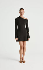 Ozias Long Sleeve Mini Dress (Black)