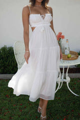 Cutout Square Neck Midi Cami Dress
