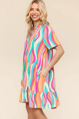 Haptics Tiered Woven Ruffle Hem Dress
