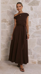 Gemma Maxi Dress - Chocolate