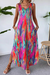 Scoop Neck Sleeveless Dress with Pockets